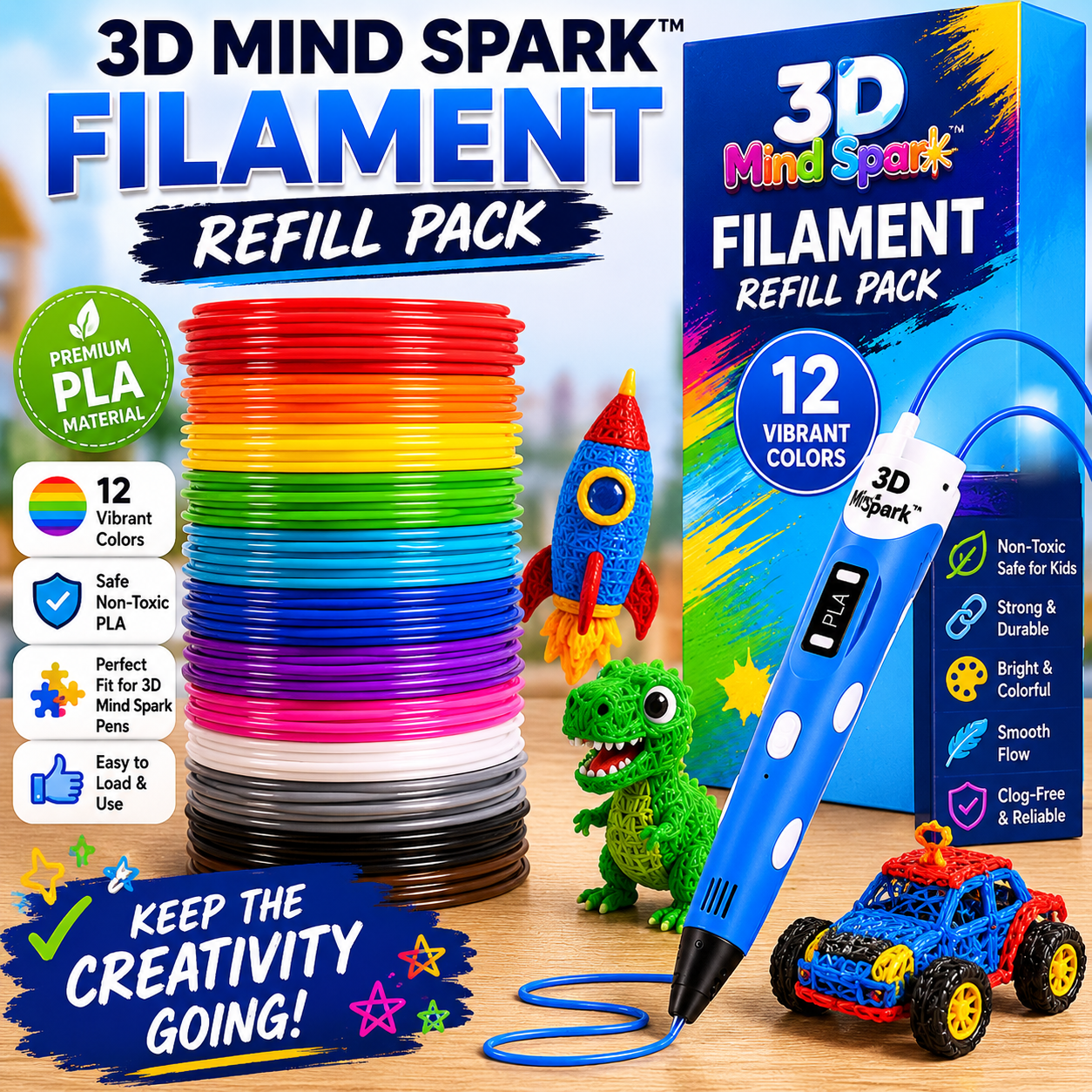 Filament Refill Pack | 12 Vibrant Colors